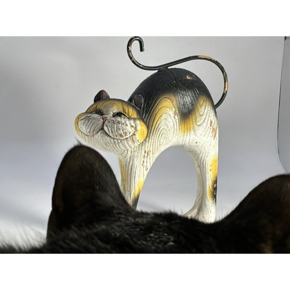 The Unbranded Brand Other - Calico Cat With Cheshire Grin Resin